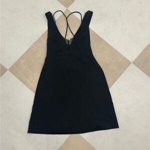 Solemio Black Backless Dress
